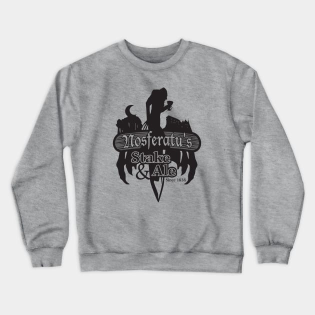 Nosferatu's Stake & Ale Crewneck Sweatshirt by TedDastickJr